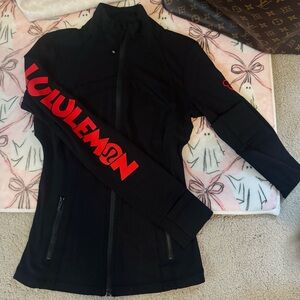 lululemon athletica Black Utility Jacket with Red Logo